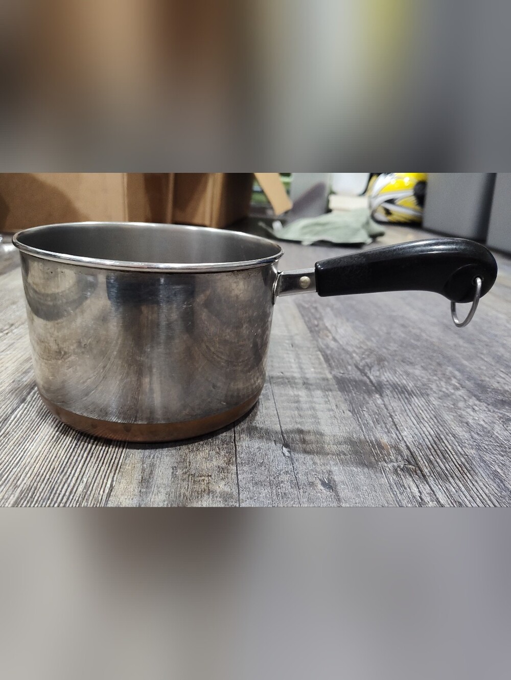 1801 Revere Ware 2 QT Copper Bottom Stainless Steel Pan Pot, NO LID, Made In USA